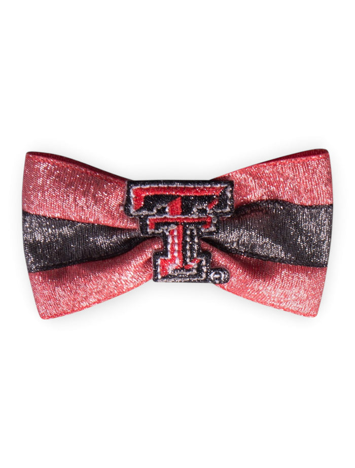 Texas Tech Double T Glitter "Tux" Bow – Front view