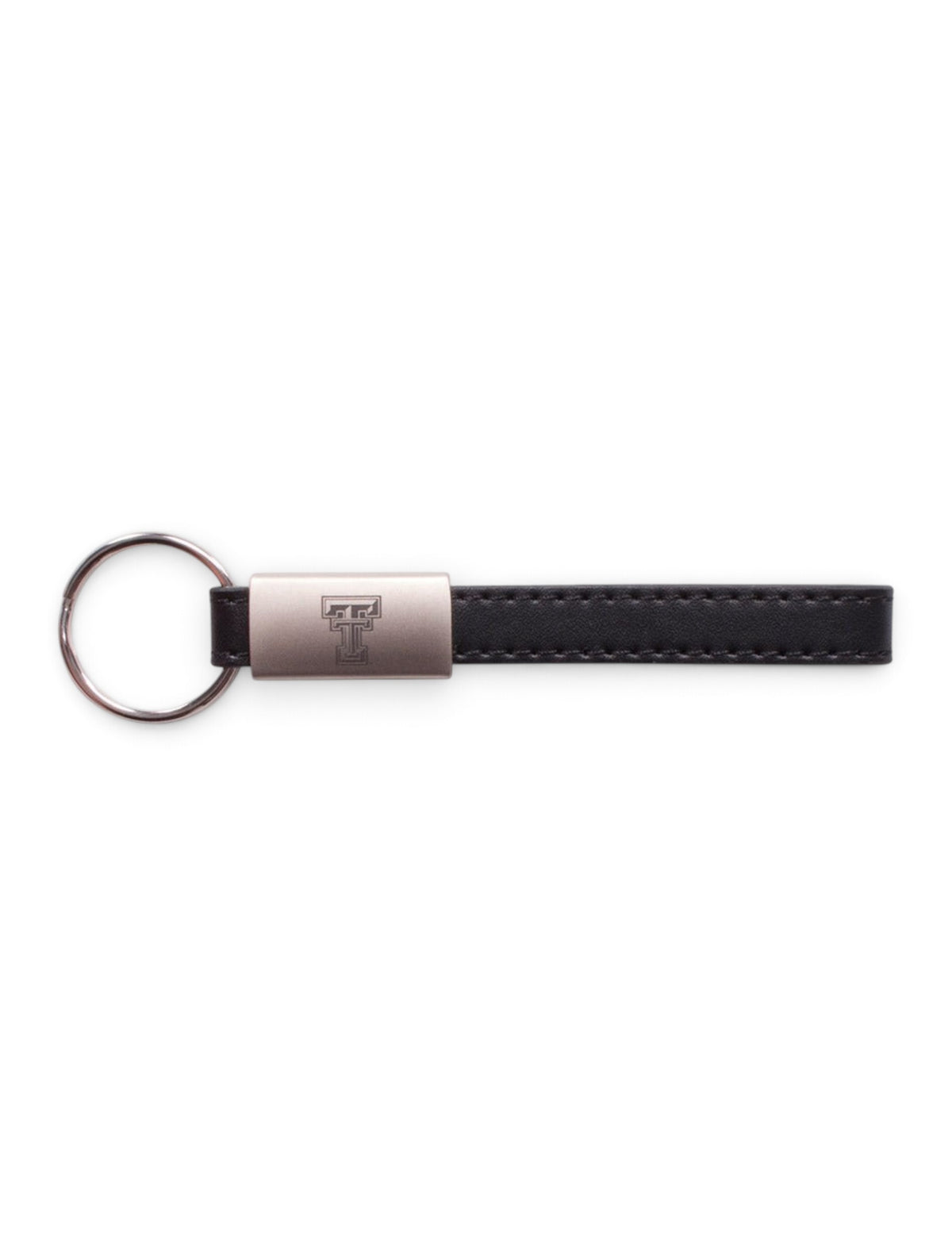 Texas Tech Double T Leather Strap Keychain – Front view