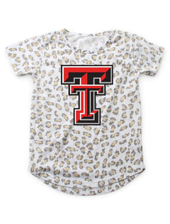 Texas Tech Double T Leopard Burnout TODDLER Tee – Front view