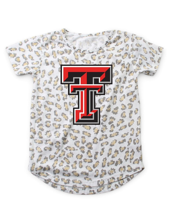 Texas Tech Double T Leopard Burnout TODDLER Tee – Front view