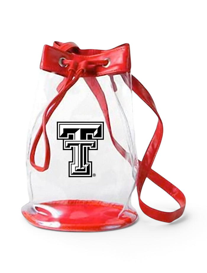 Texas Tech Double T "Madison" Stadium Approved Clear Bucket Bag – Front view