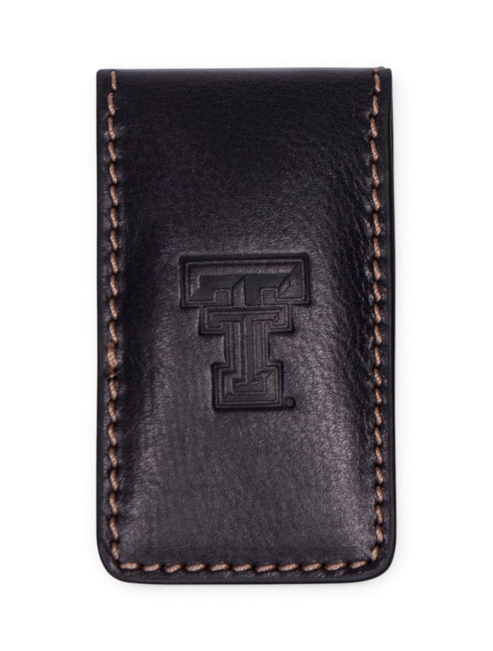 Texas Tech Double T Magnetic Money Clip – Black front view