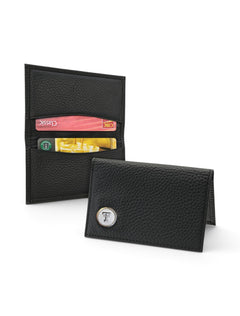 Texas Tech Double T Medallion Leather Business Card Holder – Front view