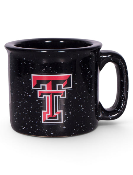 Texas Tech Double T on Speckled Campfire Mug – Front view