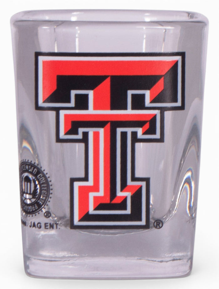 Texas Tech Double T on Square Shot Glass – Front view