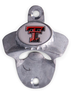 Texas Tech Double T on Wall Mount Bottle Opener – Front view
