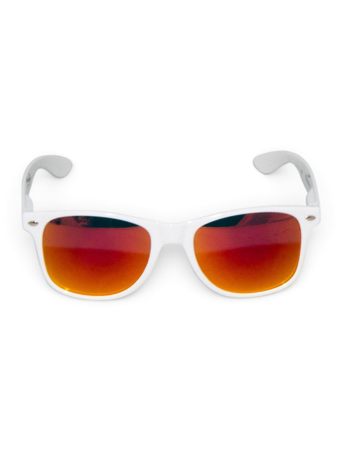 Texas Tech Double T on White Sunglasses with Mirrored Lenses – Detail