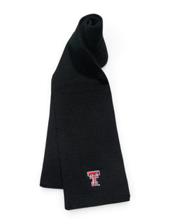 Texas Tech Double T on YOUTH Black Scarf – Front view