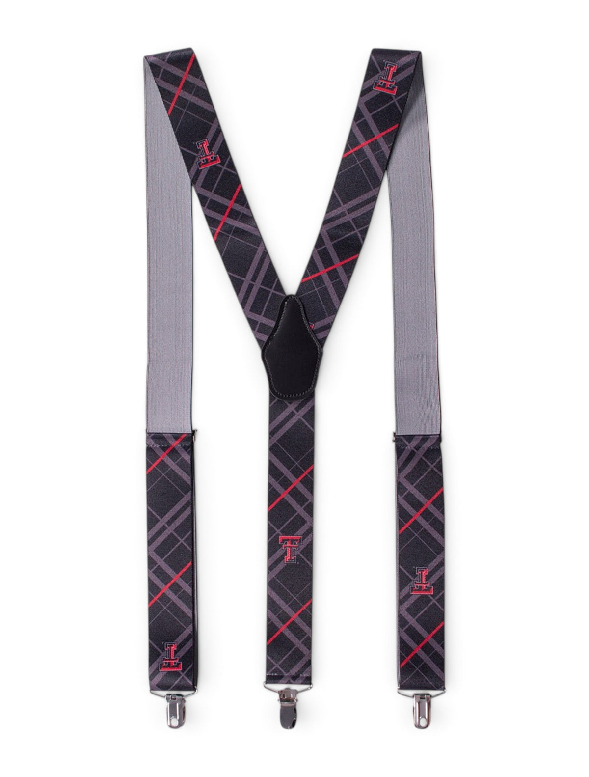 Texas Tech Double T Plaid Black Suspenders – Detail