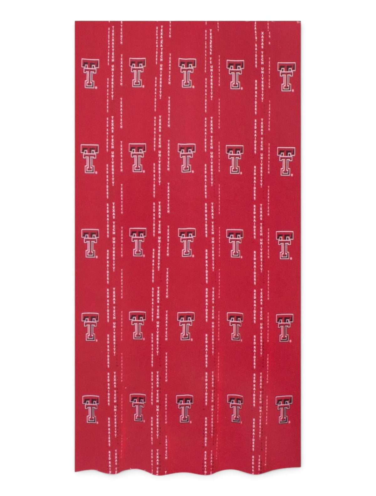 Texas Tech Double T Red Fabric Shower Curtain – Front view