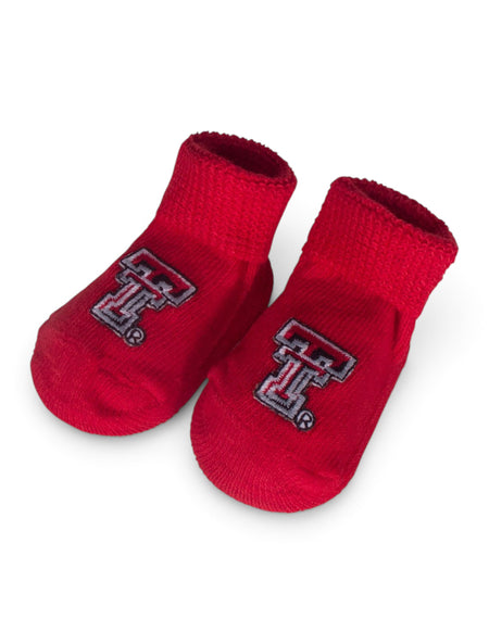 Texas Tech Double T Red INFANT Booties – Side view