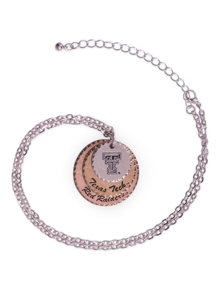 Texas Tech Double T Red Raiders 3 Disk Necklace – Front view