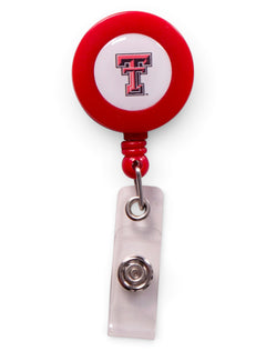 Texas Tech Double T Retractable Badge Holder – Red front view