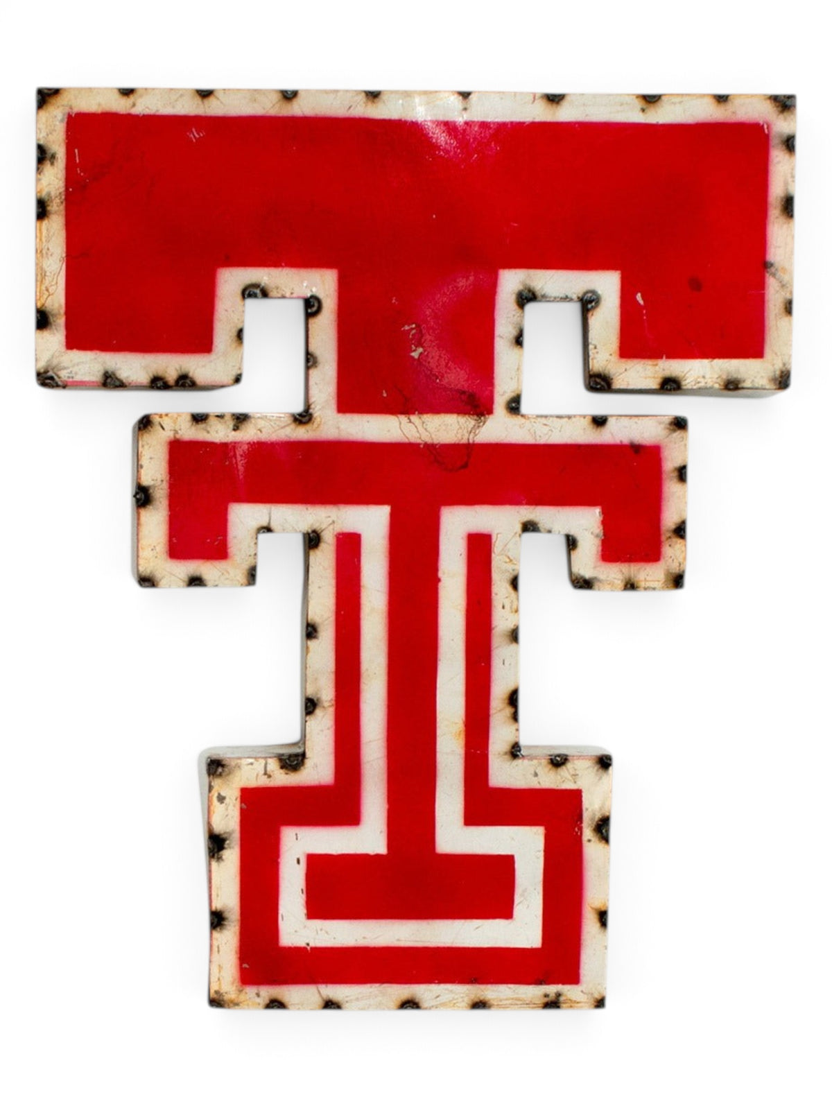 Texas Tech Double T Rustic Metal Sign – Front view