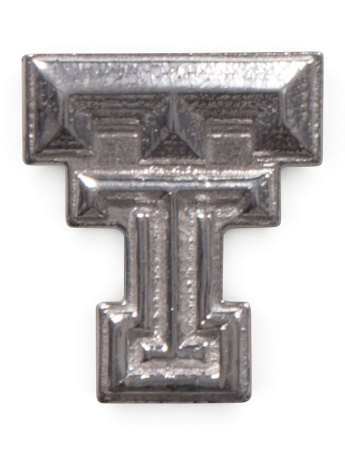 Texas Tech Double T Silver Lapel Pin – Front view