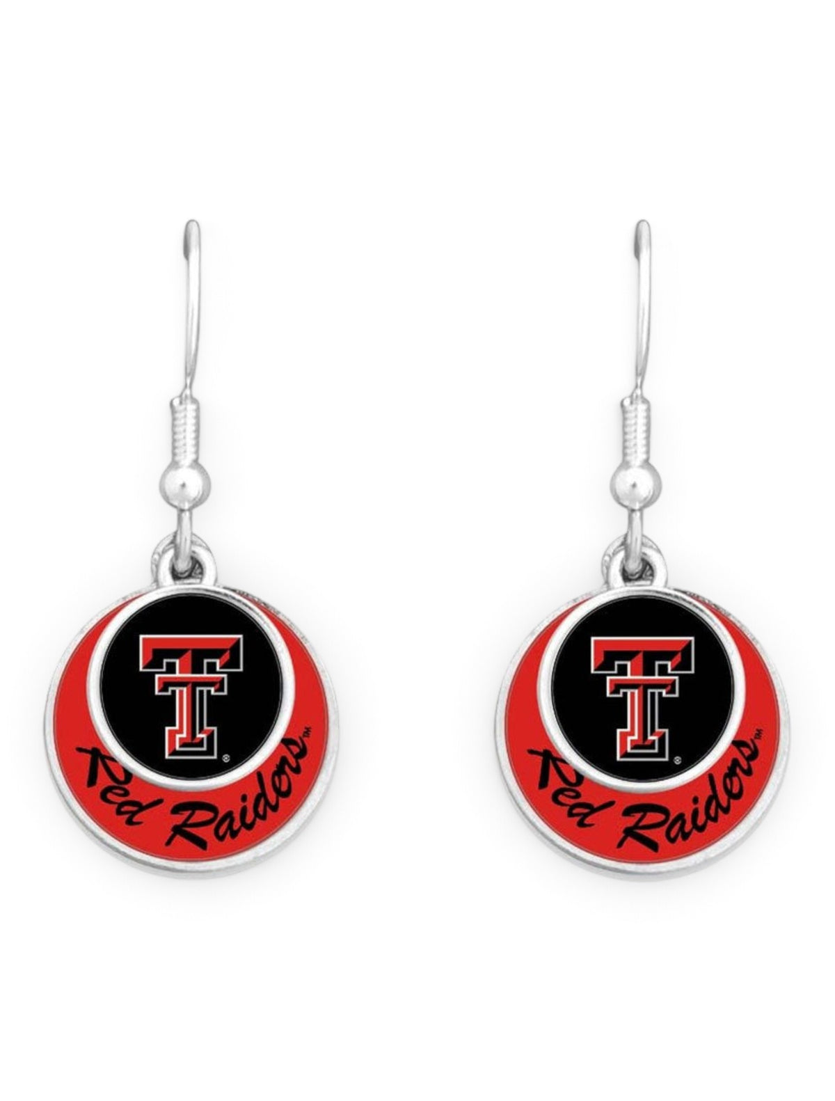 Texas Tech Double T "Stacked Disk" Earrings – Front view