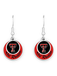 Texas Tech Double T "Stacked Disk" Earrings – Front view
