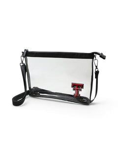 Texas Tech Double T Stadium Approved Large Clear Crossbody Bag – Front view