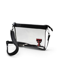 Texas Tech Double T Stadium Approved Small Clear Crossbody Bag – Front view