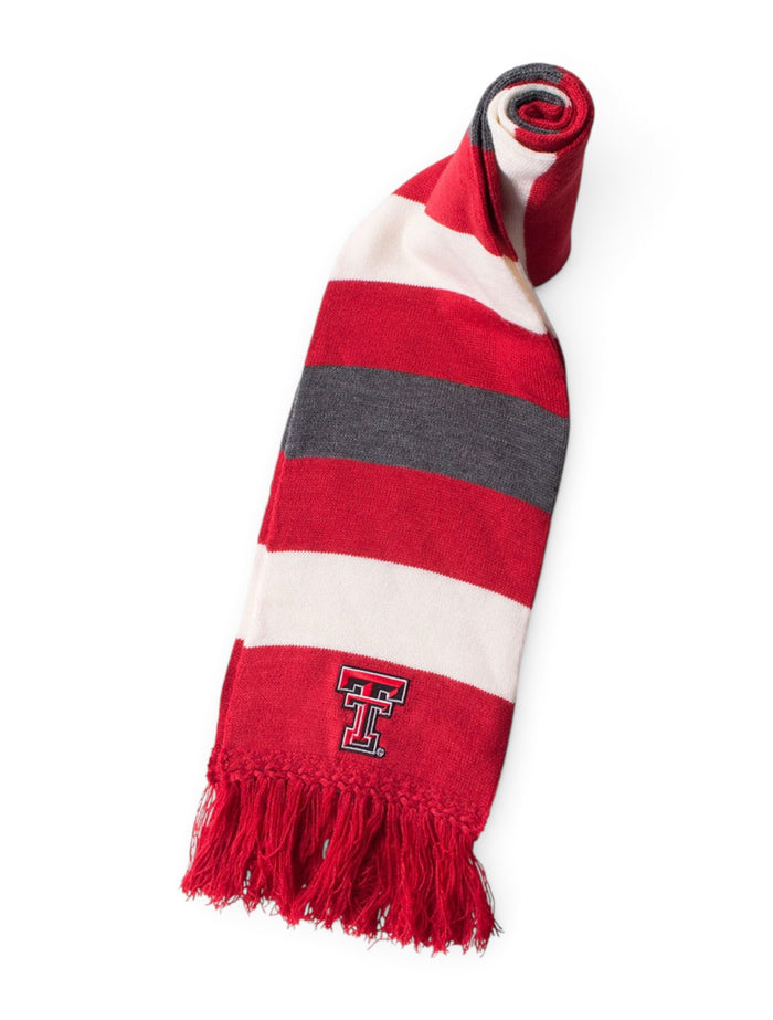 Texas Tech Double T Striped Knitted Scarf – Front view