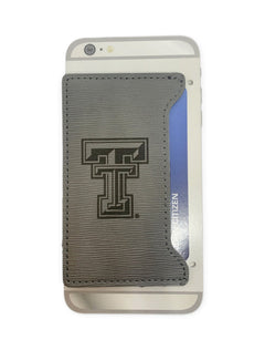 Texas Tech Double T Textured Grey Cell Phone Wallet – Back view