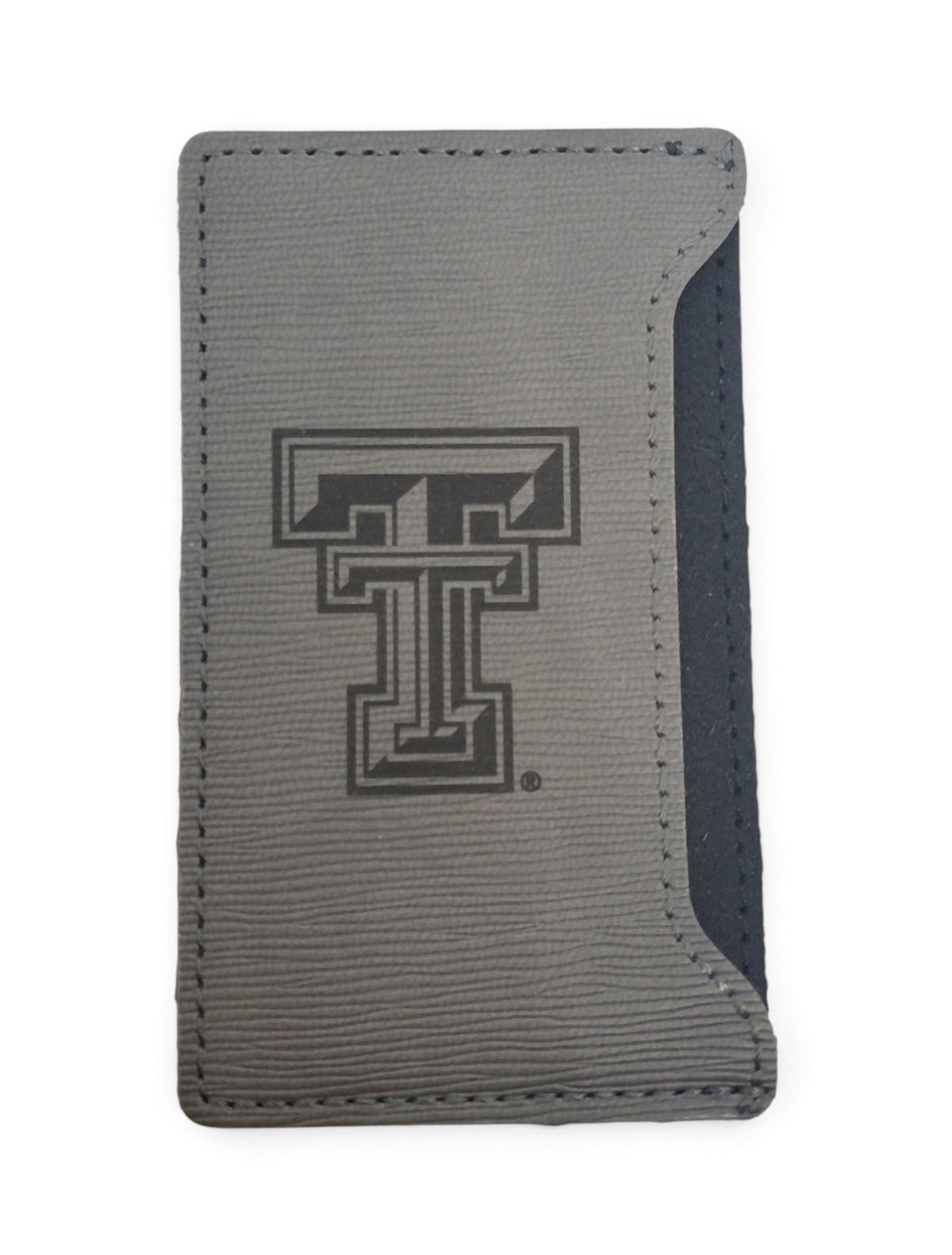 Texas Tech Double T Textured Grey Cell Phone Wallet – Front view