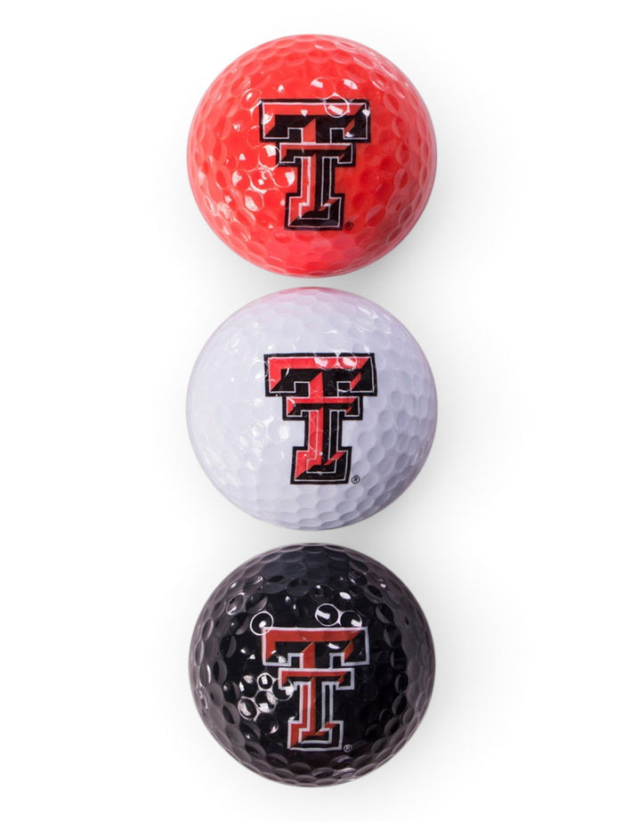 Tri-Color Texas Tech Golf Ballls
