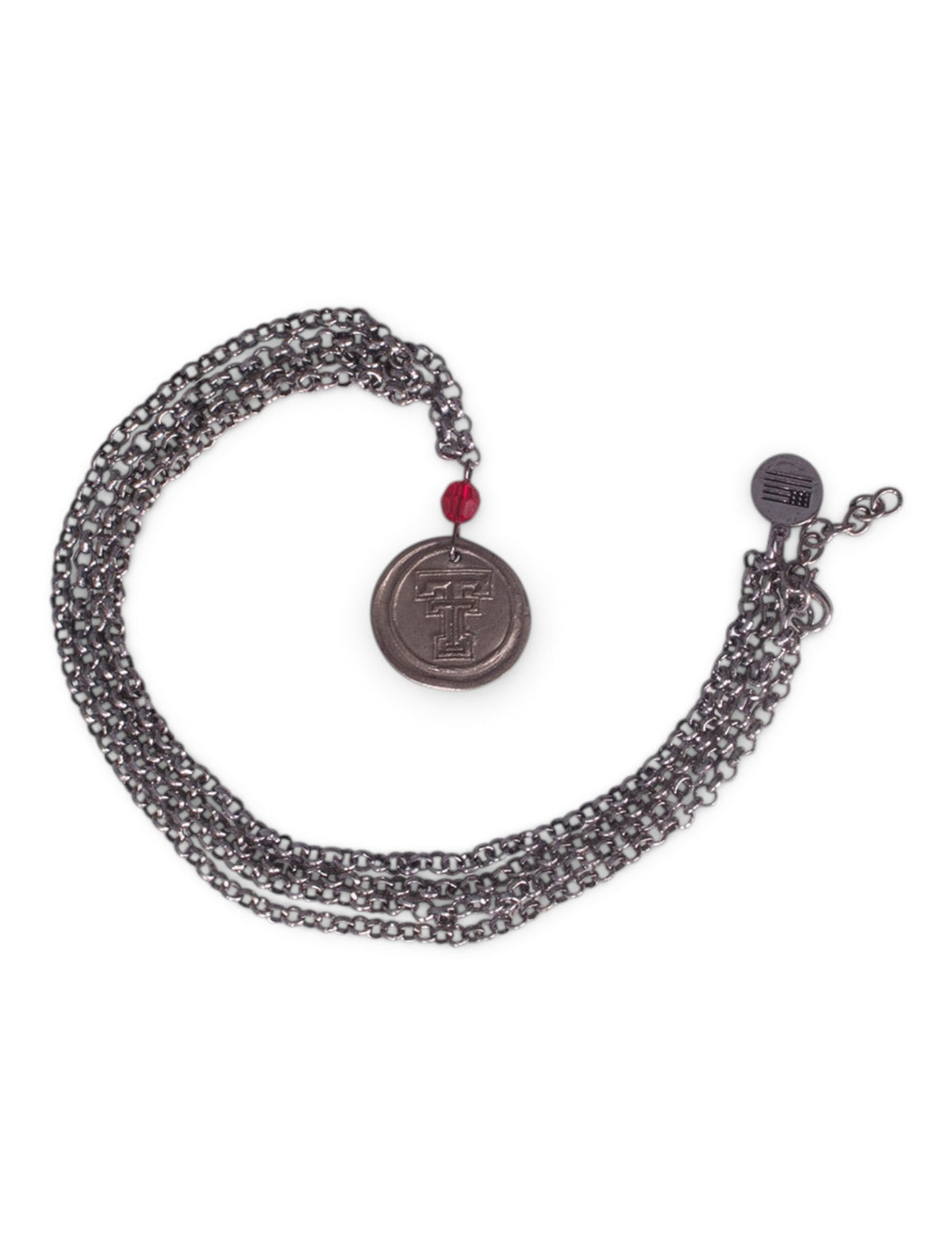 Texas Tech Double T White Copper Necklace – Front view