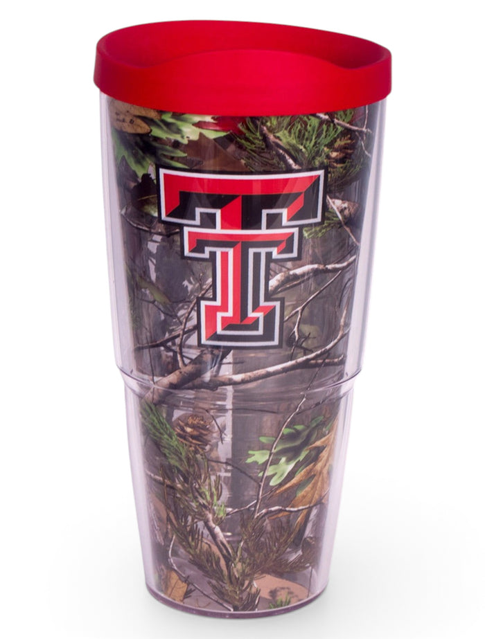 Texas Tech Double T with RealTree Camo Tervis Travel Tumbler – Front view