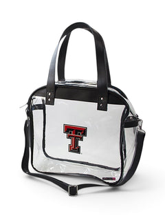 Texas Tech Double T Zippered Stadium Approved Clear Purse – Front view