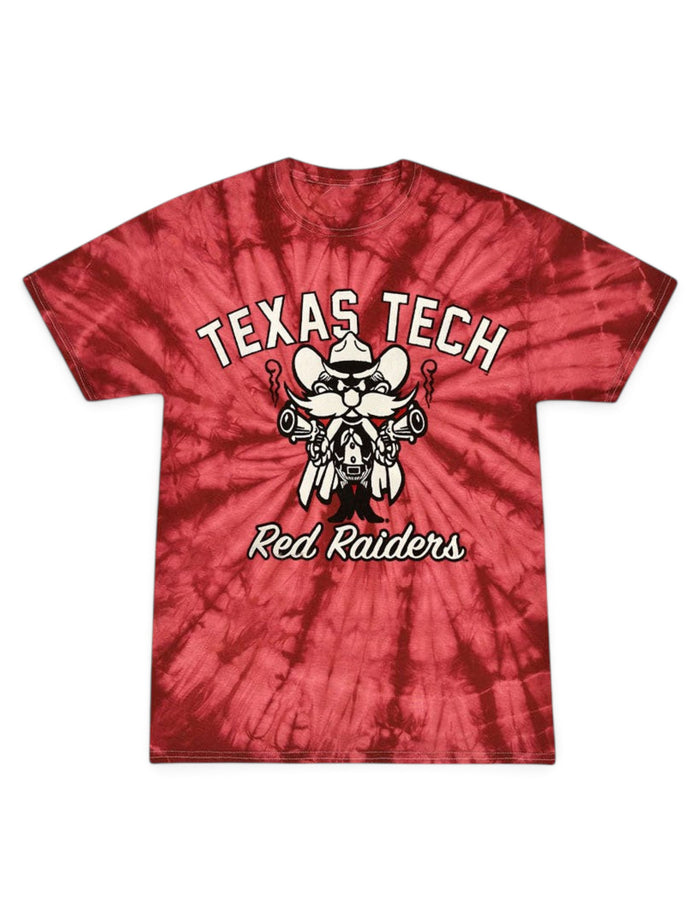 Texas Tech Dynamic Raider Red Team Color Tie Dye YOUTH T-Shirt – Front view