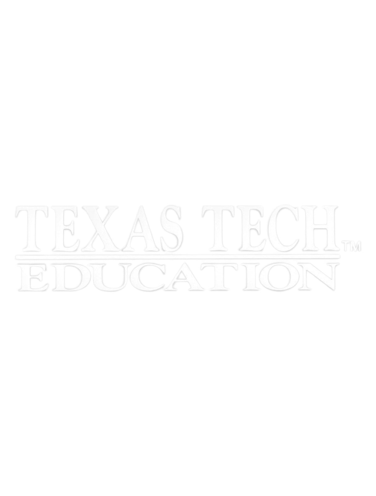 Texas Tech Education White Decal – Front view