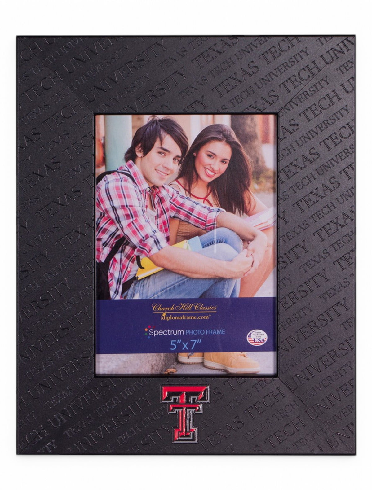 Texas Tech Embossed Black Vertical Frame – Front view