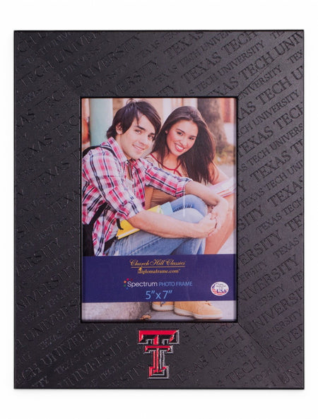 Texas Tech Embossed Black Vertical Frame – Front view