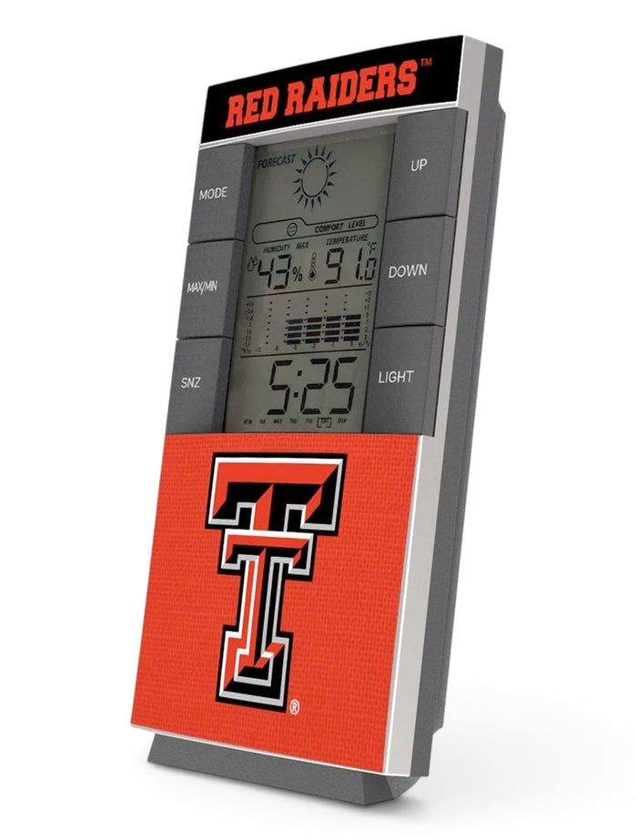 Texas Tech "Endzone" Digital Desk Clock – Front view