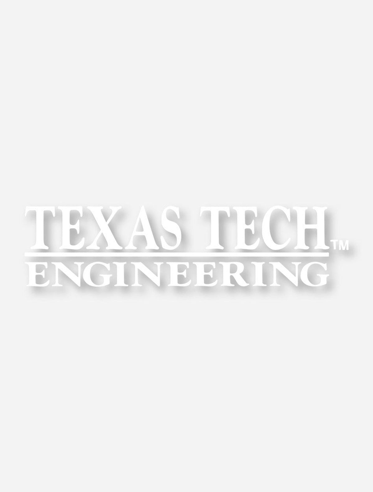 Texas Tech Engineering White Decal – Front view