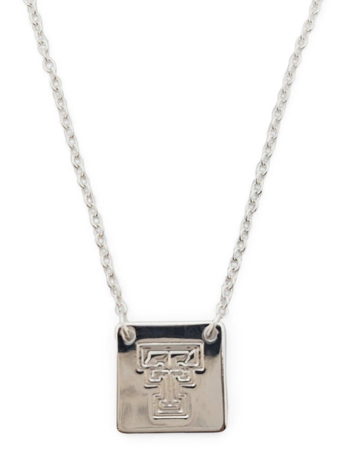 Texas Tech "Felicity" Double T on Square Charm Necklace – Detail