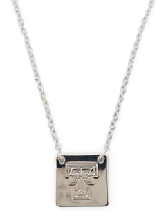 Texas Tech "Felicity" Double T on Square Charm Necklace – Detail
