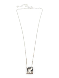 Texas Tech "Felicity" Double T on Square Charm Necklace – Front view