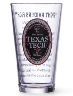 Texas Tech Fight Song Pint Glass – Front view