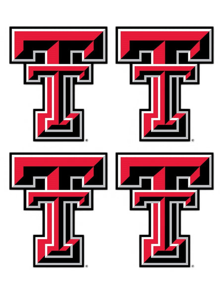 Texas Tech Four Pack Double Ts Decal – Front view