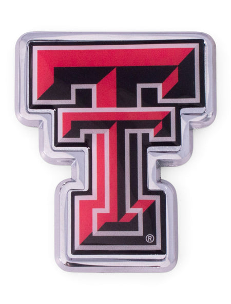 Texas Tech Full Color Double T Car Emblem – Front view