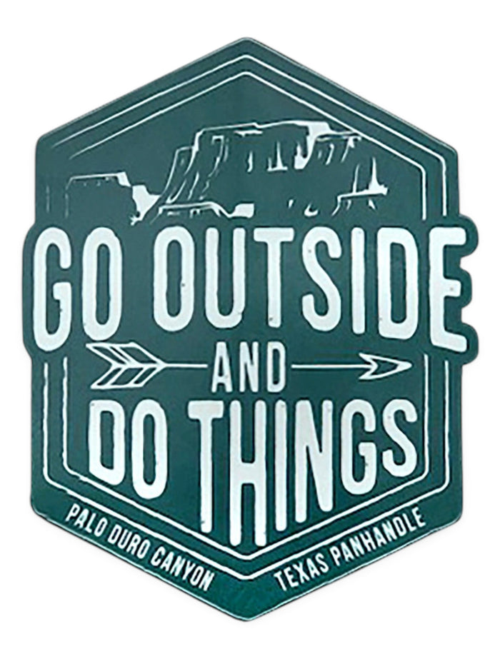 Texas Tech "Go Outside and Do Things" Palo Duro Decal – Front view