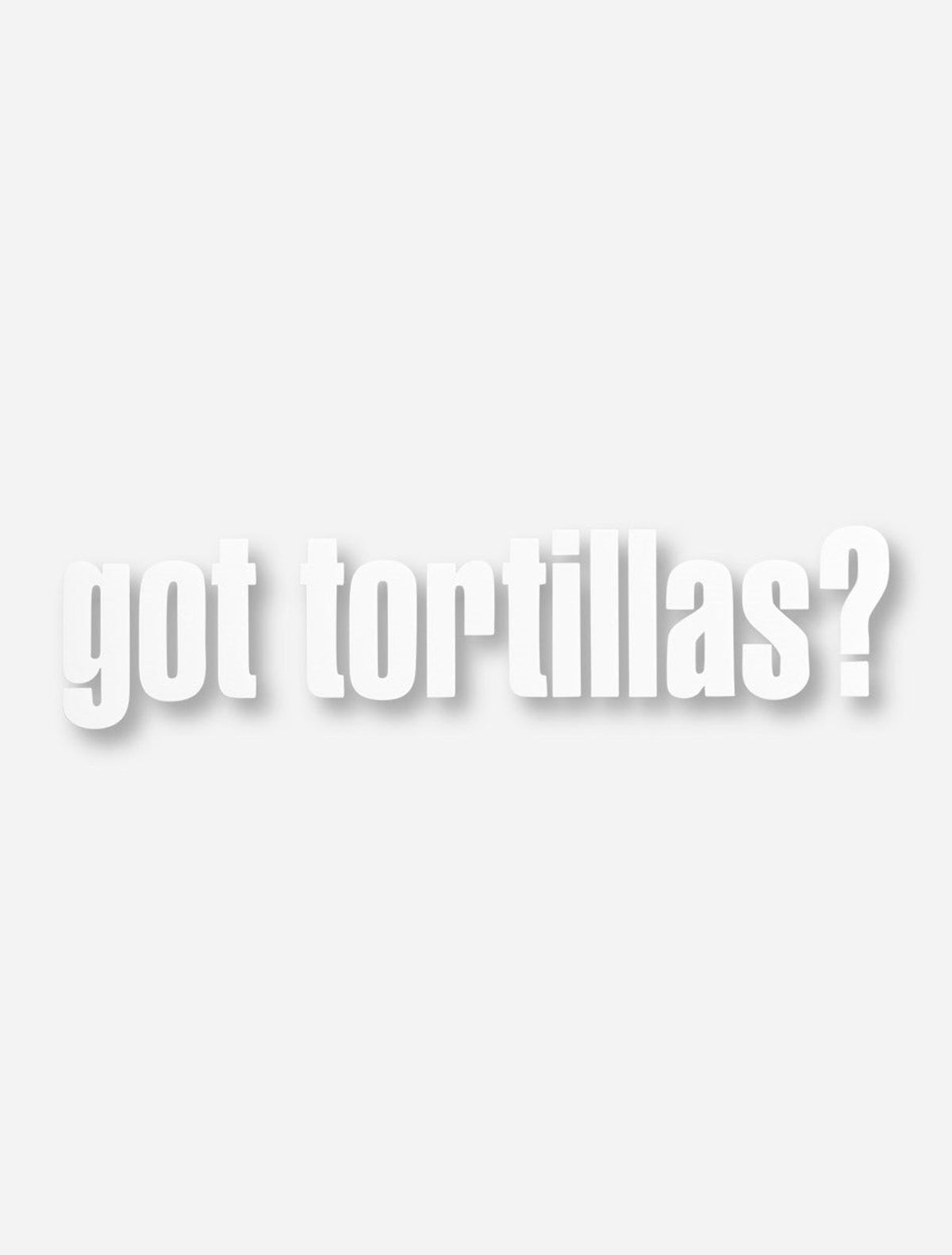 Texas Tech "Got Tortillas?" White Decal – Front view