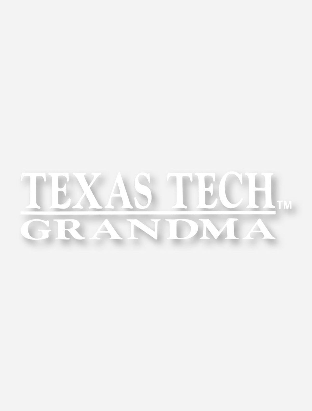 Texas Tech Grandma White Decal – Front view