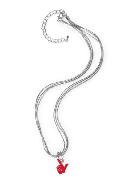 Texas Tech Guns Up Charm on Silver Triple-Chain Necklace – Front view