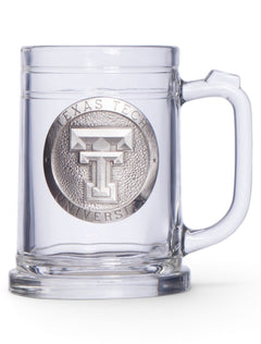 Texas Tech Heritage Pewter Double T Emblem on Beer Stein – Front view
