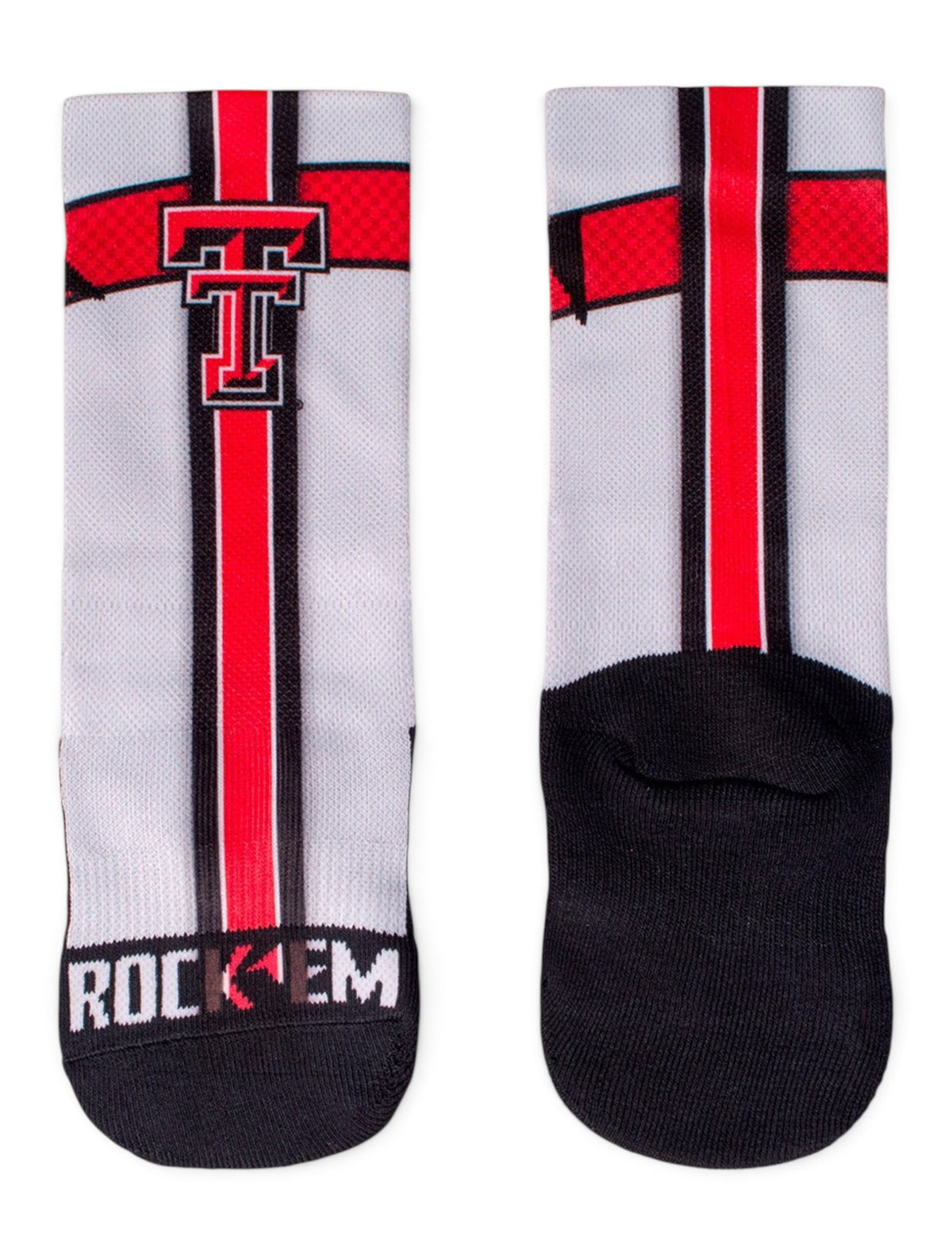 Texas Tech Jersey Series YOUTH Socks – White front view