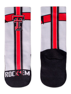 Texas Tech Jersey Series YOUTH Socks – White front view