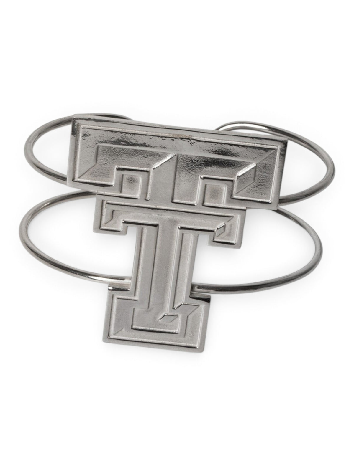 Texas Tech Large Double T Sterling Silver Cuff Bracelet – Detail